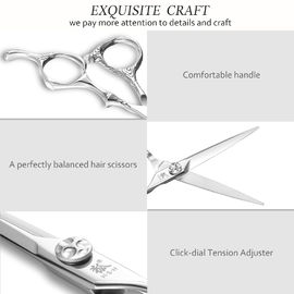 Japanese Steel Professional Barber Scissors Wear Resistance Precise Cutting