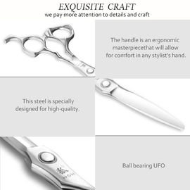 Copper Gold Titanium Hair Scissors Customized Logo Convex Edge Smooth Handfeel
