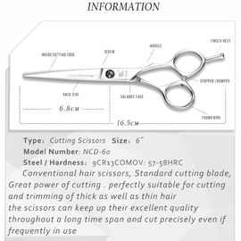 Silver Hair Thinning Japanese Steel Scissors Adjustable UFO Screws