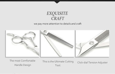 Beautiful Pet Grooming Scissors High Sharpness Silver Color Precise Cutting
